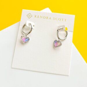 Ari Heart Silver Watercolor Illusion Huggie Earrings by Kendra Scott